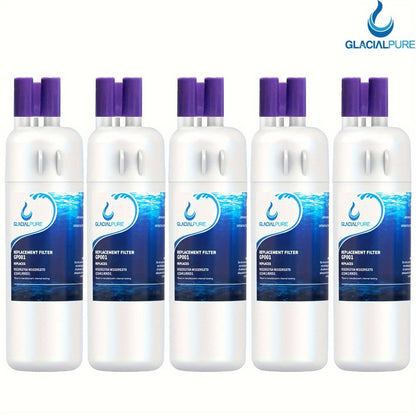 Refrigerator Water Filter 5-Pack Compatible with GlacialPure GP001 EDR1RXD1 W10295370 WHR1RXD1 KAD1RXD1 P8RFWB2L P4RFWB P5WB2L