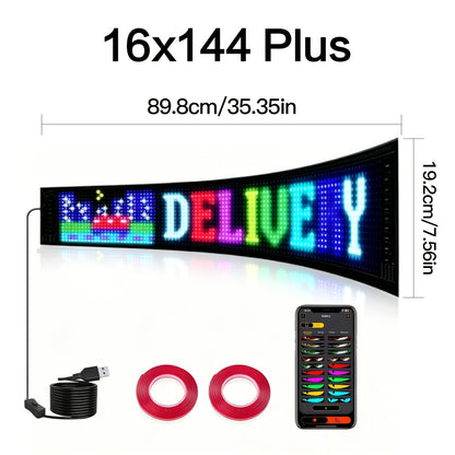 Programmable LED Sign Large Flexible Matrix Panel, App-Controlled Text & Animation, Music Rhythm Display