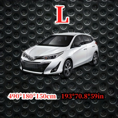 Black Full Car Cover with Green Reflective Trim in Six Sedan or SUV Sizes from 490 x 180 x 150 to 540 x 200 x 185 cm