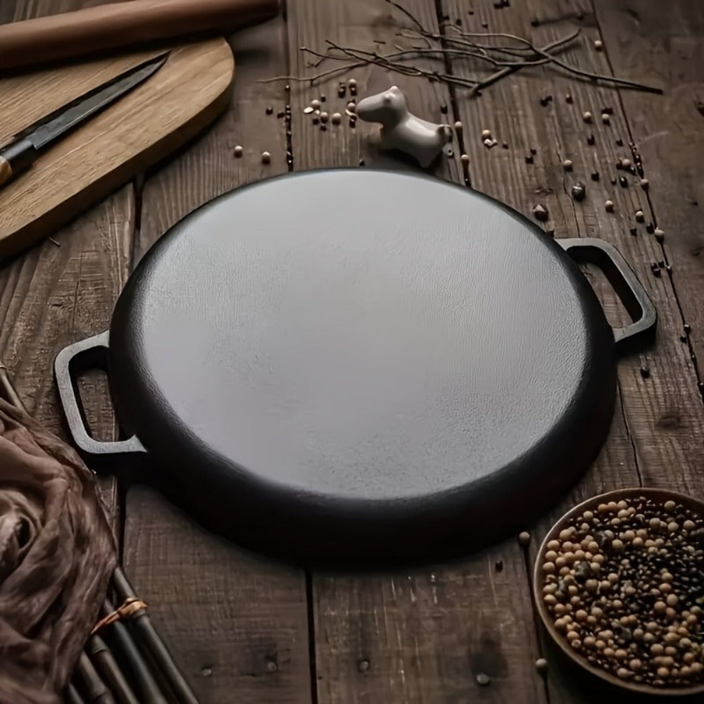Pre-Seasoned Cast Iron Pan Set – Non-Stick Multifunctional Skillet for Pizza Home Kitchen Outdoor Cooking