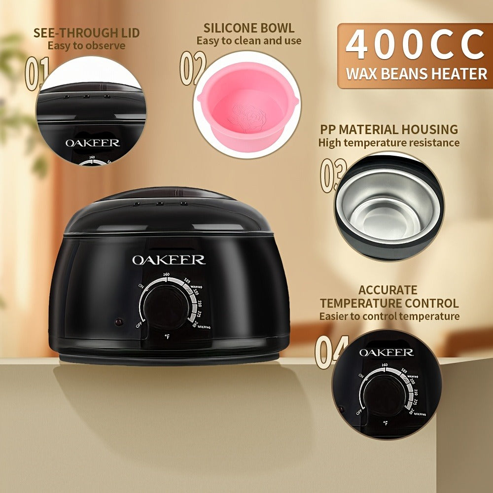 Wax Warmer Hair Removal Kit, 46-Piece Home Waxing Set with 5 Bags Wax Beans, Full Body Hair Removal