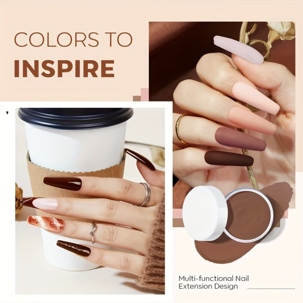 Nude Dipping Powder Set 6 Colors Light Beige Brown Neutral Shades Odorless Acrylic Nail Powder for French