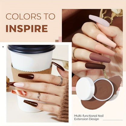 Nude Dipping Powder Set 6 Colors Light Beige Brown Neutral Shades Odorless Acrylic Nail Powder for French