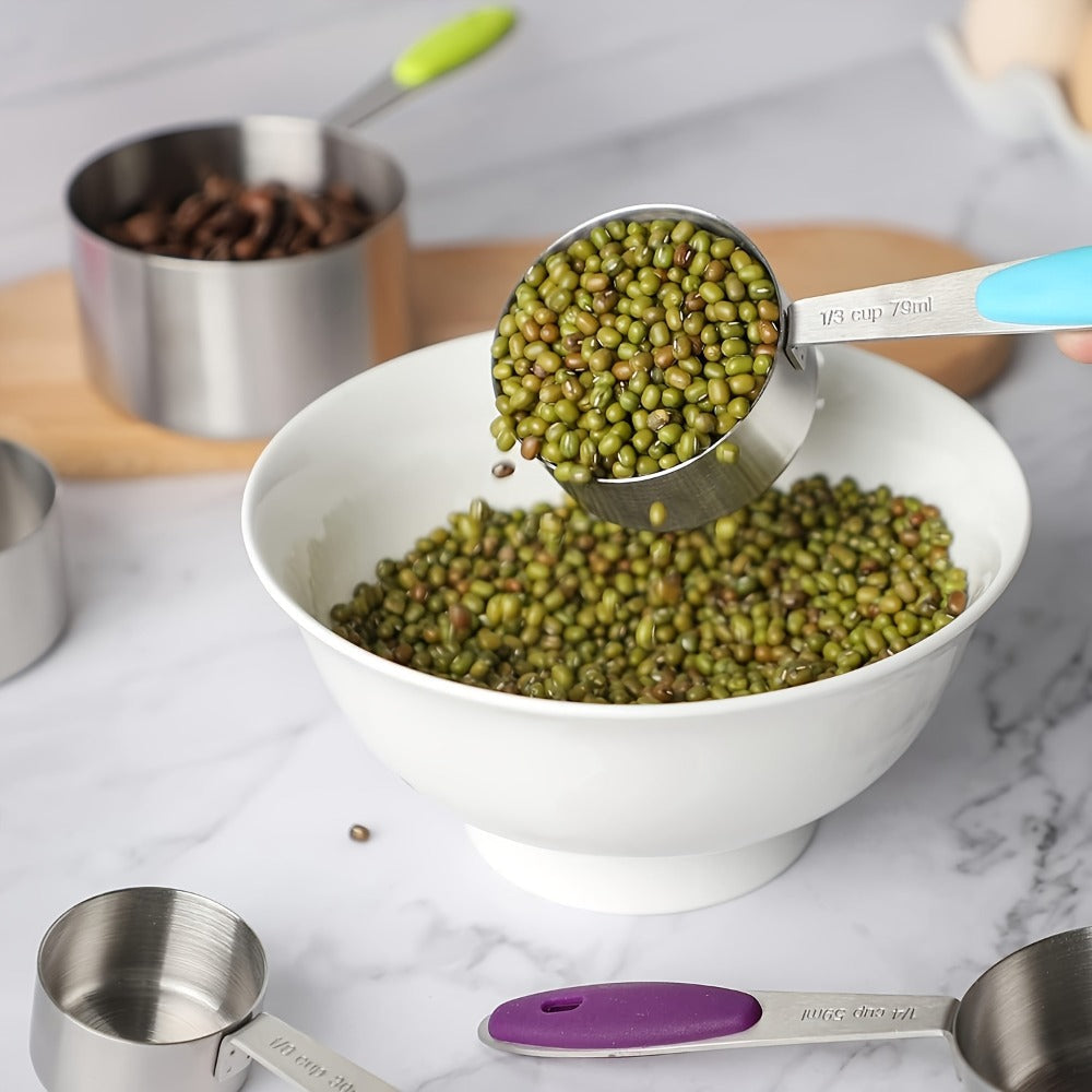 Stackable Measuring Cup and Spoon Sets with 8-, 9- or 17-Piece Black and Colorful Checkout Options