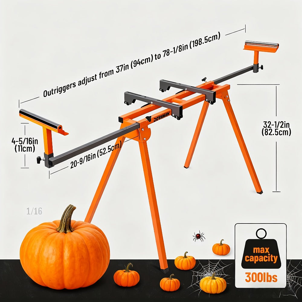 Miter Saw Stand with 78-1/8" Sliding Rail, 3-Step Quick Fold, Universal Fit for DeWalt Makita Bosch & Most Miter Saw Brands