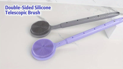 Long Handle Bath Brush Extendable 40-60cm Back Scrubber Dual-Sided Exfoliating Body Brush, for Bath Time, Home Spa and Personal Care
