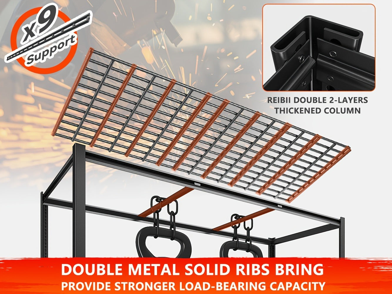 5 Tier Metal Shelving Unit Adjustable Up to for Garage Workshop Commercial Storage Rack No Bolt Easy Assembly Black