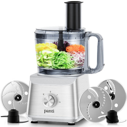 Food Processor 600W 6-in-1 Electric Food Chopper 12-Cup Bowl for Chopping Mincing Dicing for Entryways, Bedrooms and Living Spaces