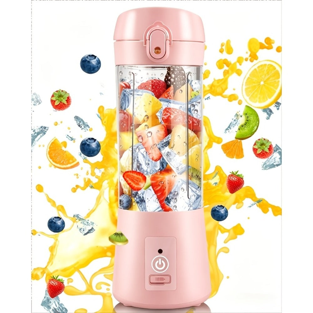 Mini Blender USB Rechargeable 380ml - 6-Blade 22000RPM High-Speed Portable Blender Cup, 304 Stainless Steel