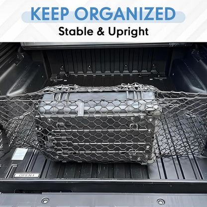 Truck Bed Cargo Net Elastic Mesh Organizer with Hooks Heavy Duty Bungee Net for Pickup Truck Bed Cargo Management Grocery Storage Secure
