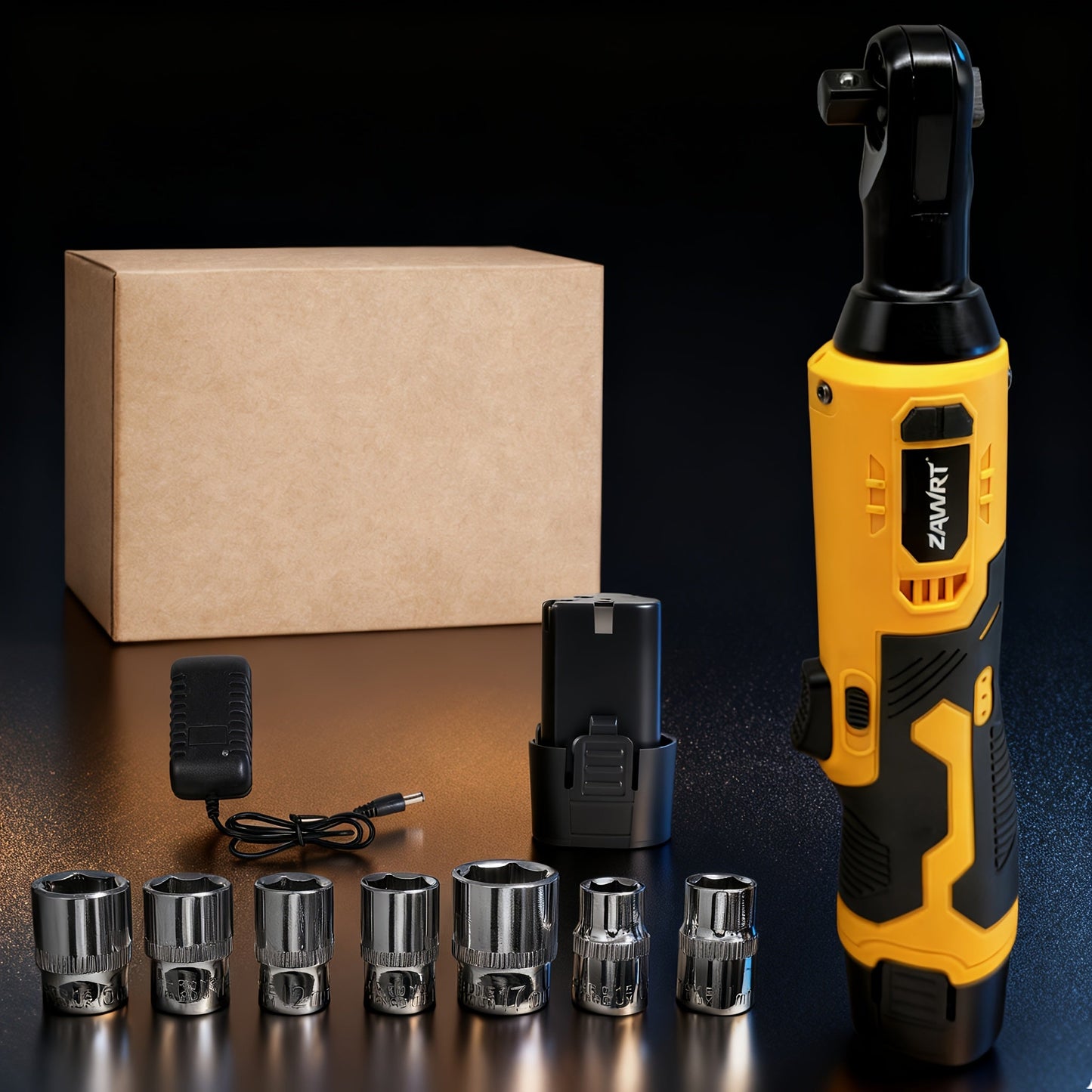 Cordless Electric Ratchet Wrench Set 12V - 45Nm High Torque 3/8" Rechargeable Ratchet Wrench with Battery