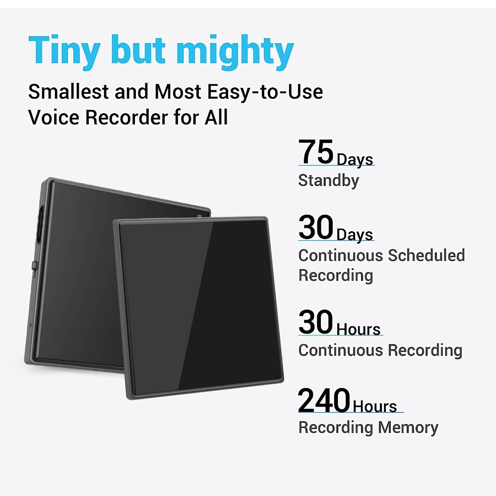 Voice Activated Recorder with AI Noise Reduction, 3072Kbps HD Audio Quality, 64GB Storage Up to 4000 Hours
