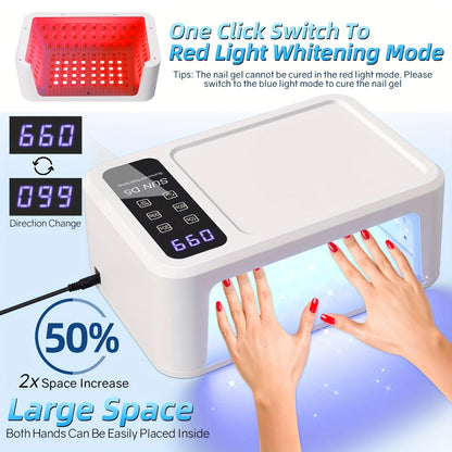 Sun-D5 Dual-Hand UV/LED Nail Lamp with 108-Bead Label, Removable Base, LCD and Four Timers