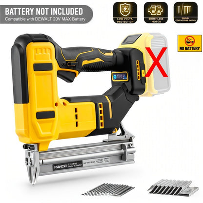 Cordless Brad Nailer and Stapler 2-in-1 Compatible with DEWALT 20V MAX Battery, Brushless Motor, Safety Lock