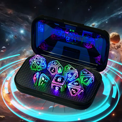 Glowing DnD Dice Set with Wireless Rechargeable Charging Case with the Listed Color, Size or Set Options for Everyday Use