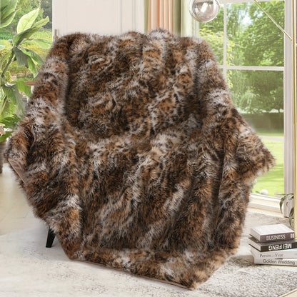 Faux Fur Throw Blanket 1060GSM Luxury – Super Soft Reversible Plush Mink Blanket for Bed Couch Sofa, Oversized Heavy Weight Cozy Blanket