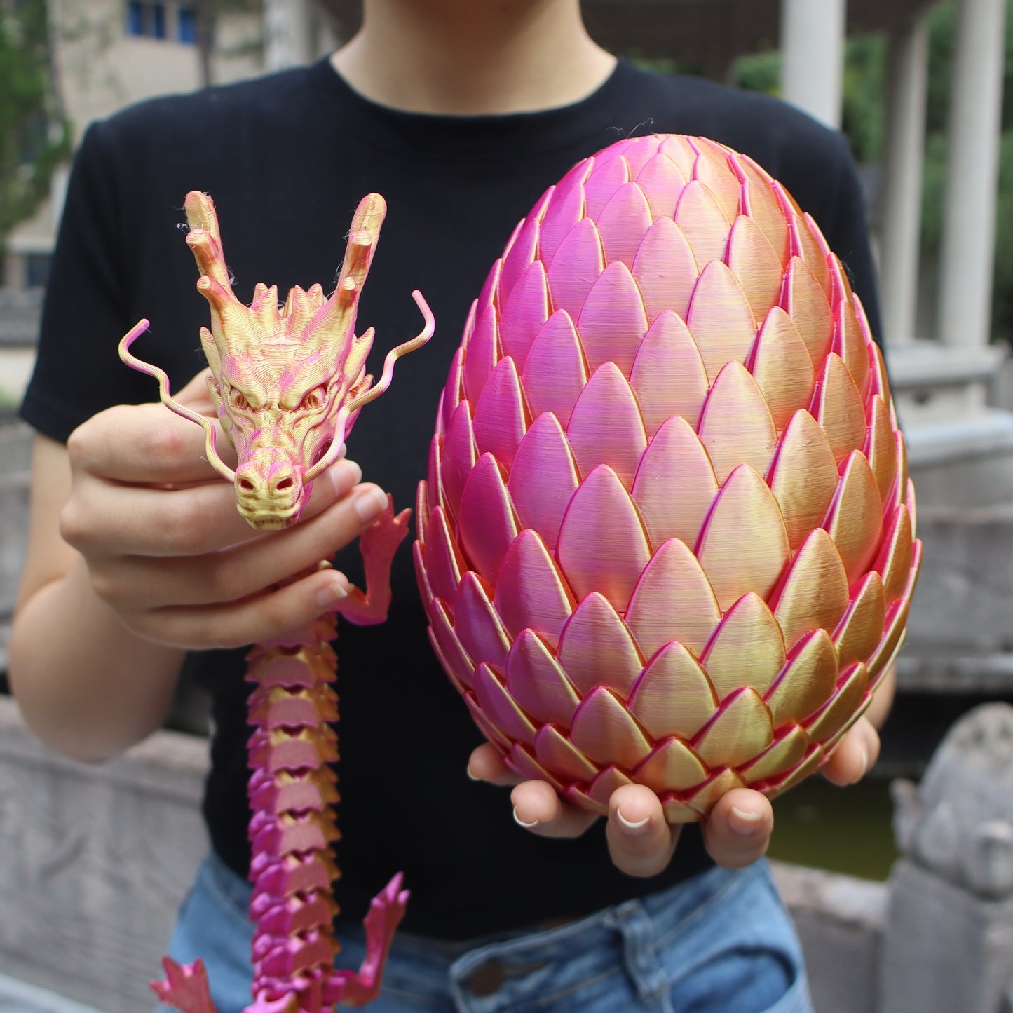 Dragon Egg Gift Set 3D Printed, 7.09in Scaled Egg + 23.62in Large Dragon with the Listed Color, Size or Set Options for Everyday Use