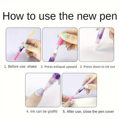 Nail Art Pens Set 12 Colors Quick Dry 3D Doodle Dot Stitching Nail Art Pen Kit – DIY Nail Design Tools