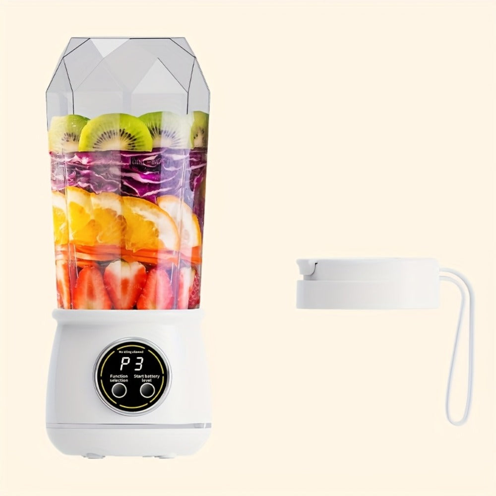 Portable Juicer USB Rechargeable with LED Display - Handheld Personal Blender for Smoothies, Juice & Ice Crush