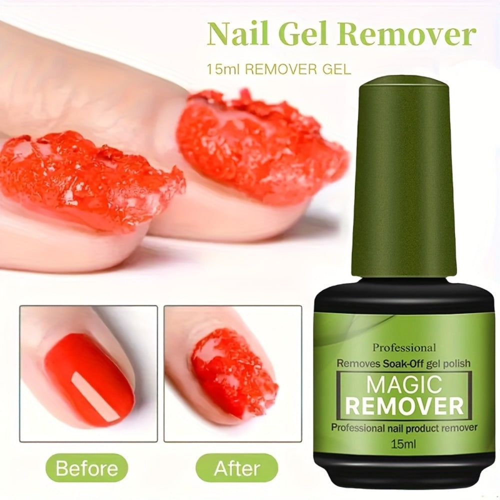 Gel Nail Polish Remover 3pcs Set – Soak Off Gel Nails, Nail Glue & Acrylic Nails in 2-3 Minutes | Fast Gentle Formula for Home DIY & Salon
