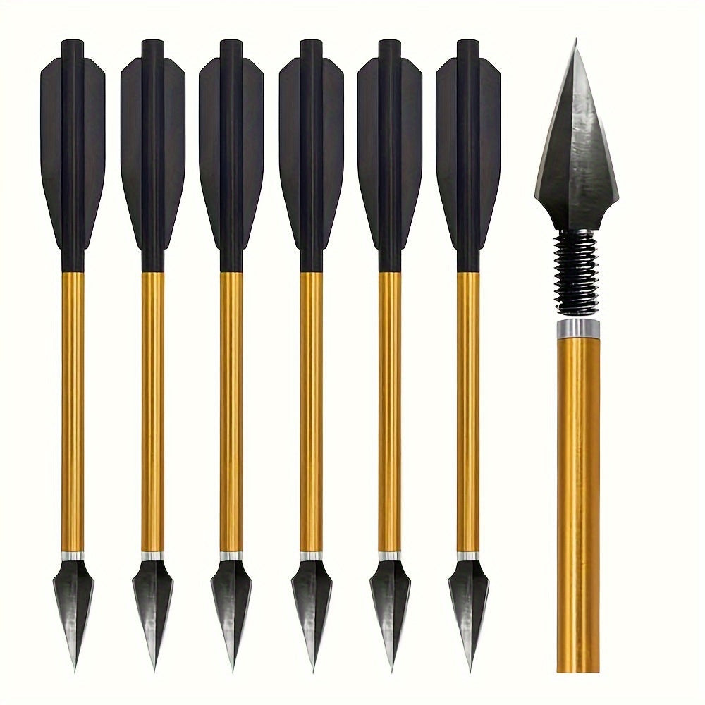 Broadhead Mini Crossbow Bolts 6pcs | 6.7 Inch Aluminum Alloy Archery Arrows with Sharp Tips for 50-80 Lbs Mini Crossbow