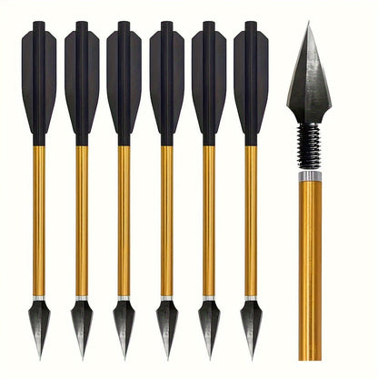 Broadhead Mini Crossbow Bolts 6pcs | 6.7 Inch Aluminum Alloy Archery Arrows with Sharp Tips for 50-80 Lbs Mini Crossbow