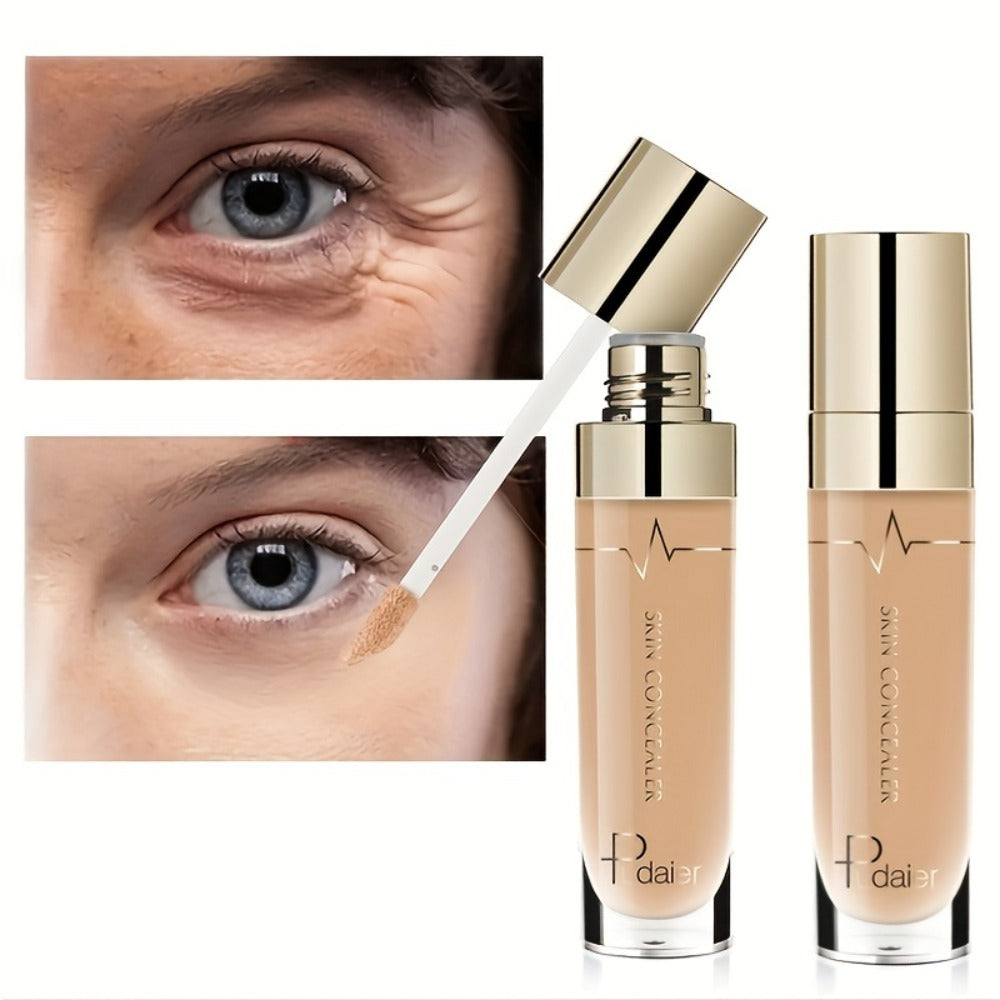Under Eye Concealer 2PCS Set – Dark Circles & Wrinkle Coverage Waterproof Long-Lasting Liquid Concealer Stick with Plant Squalane