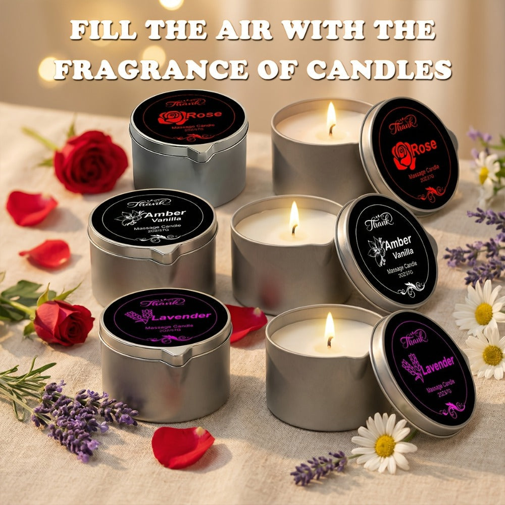 Massage Oil Candle 2-in-1 Soy Wax Scented Candle with Essential Oil – Moisturizing Warm Body Lotion for Spa Pedicure Relaxation Aromatherapy