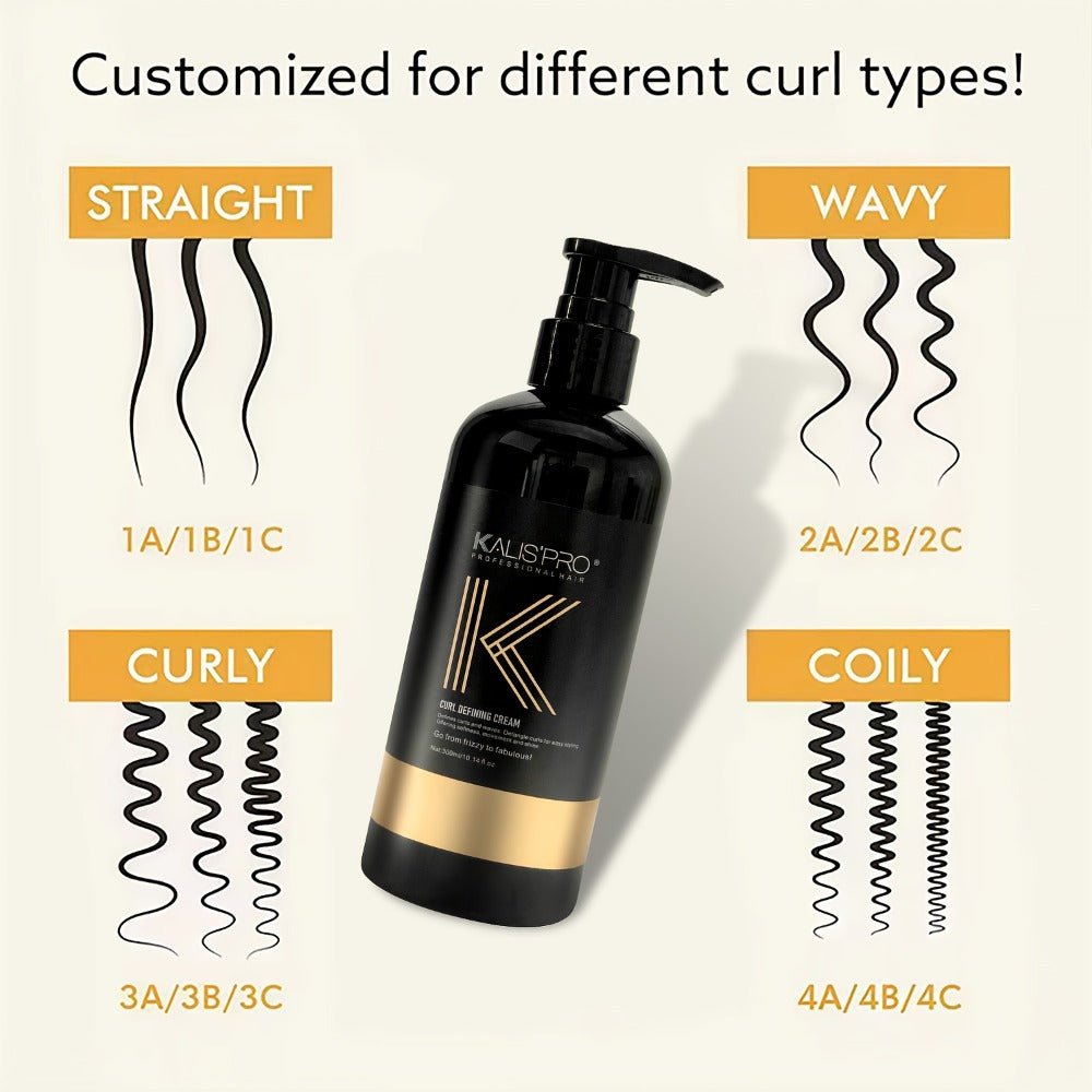 Curl Defining Cream 300ml for Curly Wavy Coily Hair, Frizz Control, Hold, Antistatic Scalp-Safe Hair Styling Cream for Women and Men