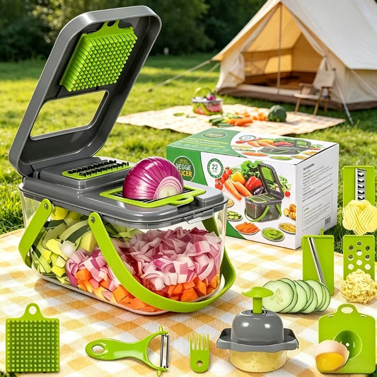 Vegetable Chopper Multifunctional Food Slicer Dicer Cutter 8 Blades Kitchen Tool Set for Bath Time, Home Spa and Personal Care