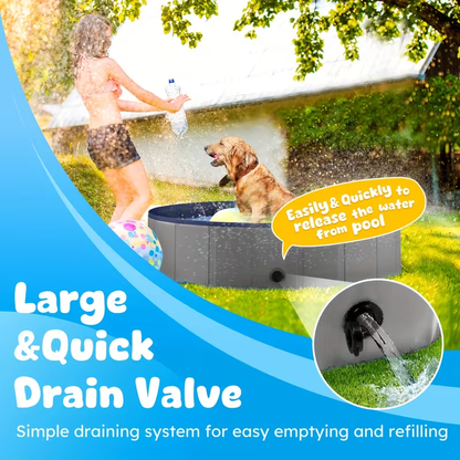 Large Dog Pool Foldable, 1mm Thick Durable Collapsible Plastic Pet Bathing Tub & Outdoor Swimming Pool for Large Dogs