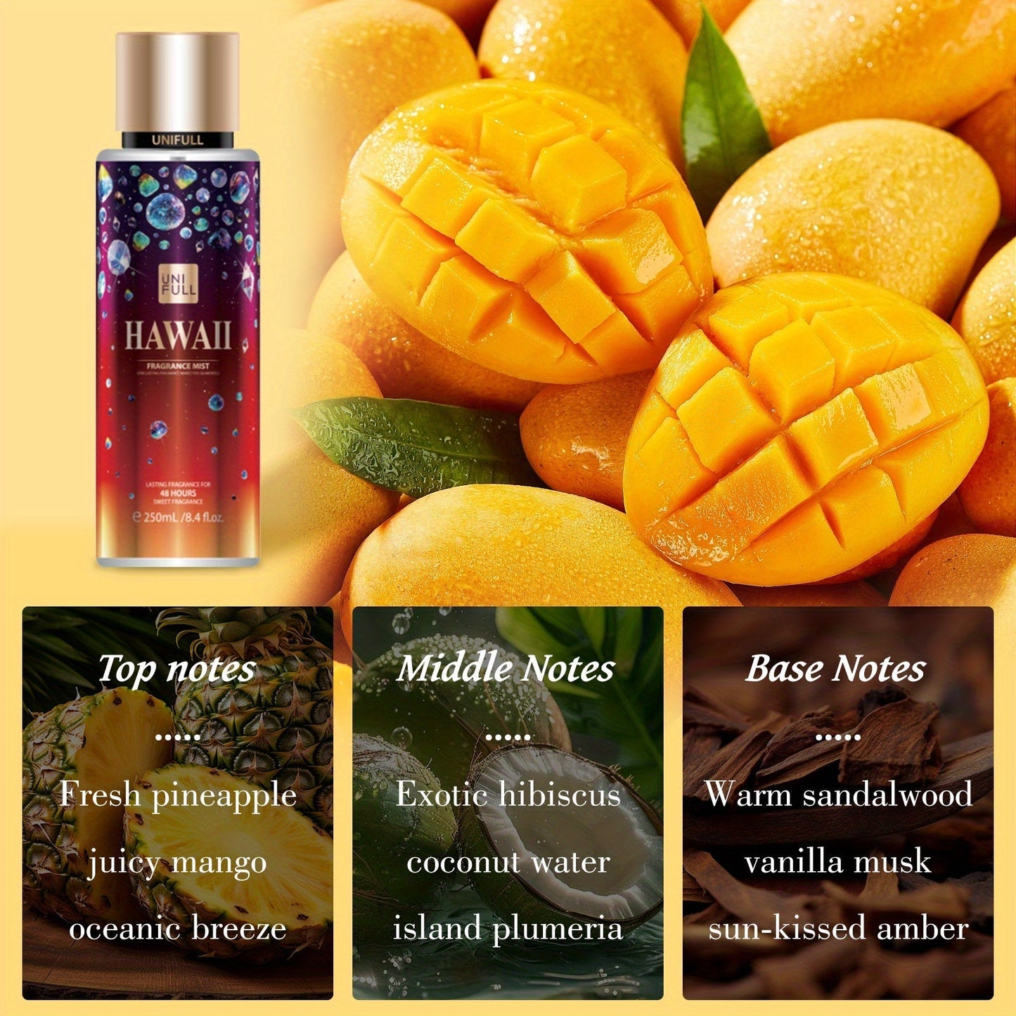 Floral EDP Body & Hair Perfume Mist for Women 8.4 oz Spray, 6 Scents Incantation Desire Temptation Sweet Mi Magic