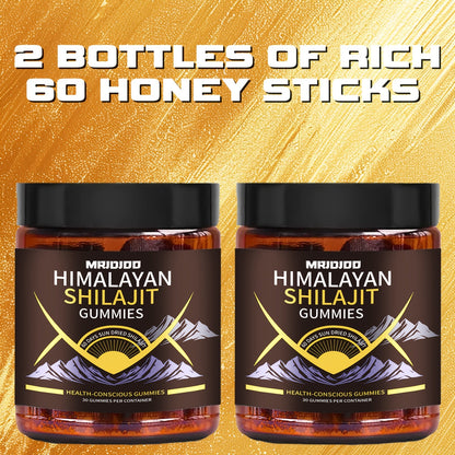 Himalayan Shilajit Gummies with Manuka Honey, Fulvic & Humic Acids, Sucrose-Free Natural Formula for Energy