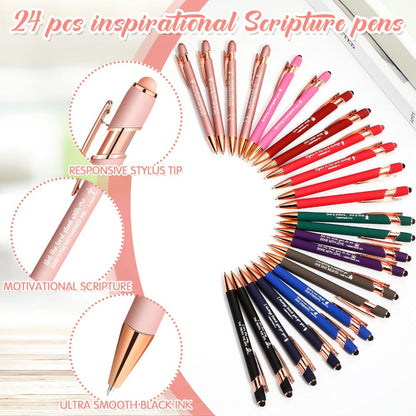 Christian Gifts Bulk Set 72pcs | Inspirational Religious Notebooks Ballpoint Pens Verse Keychains – Bible Quote Party Favors for Church