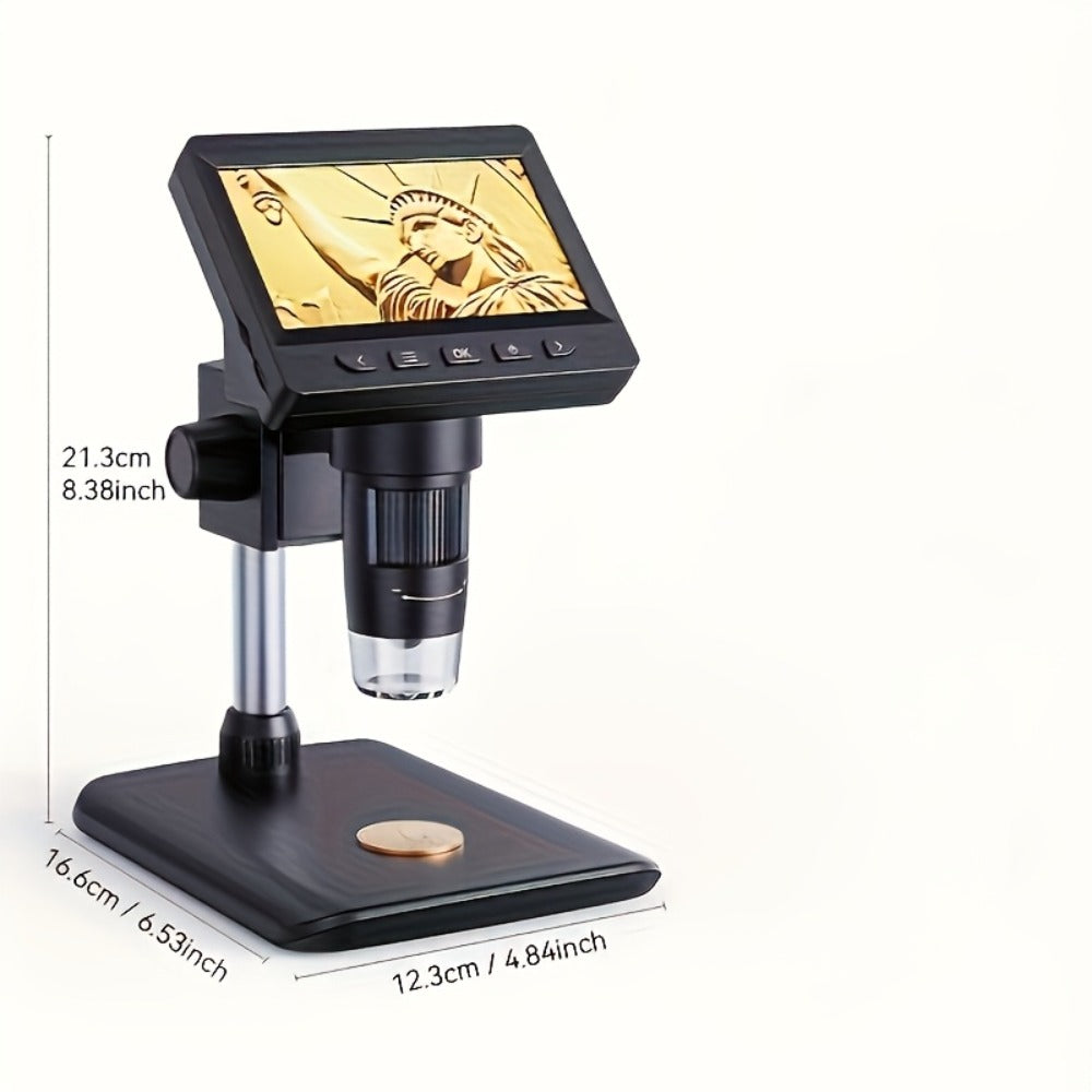 7-Inch IPS Digital Microscope with Eight LEDs, Remote Control and PC Connection for Coin and Electronics Inspection