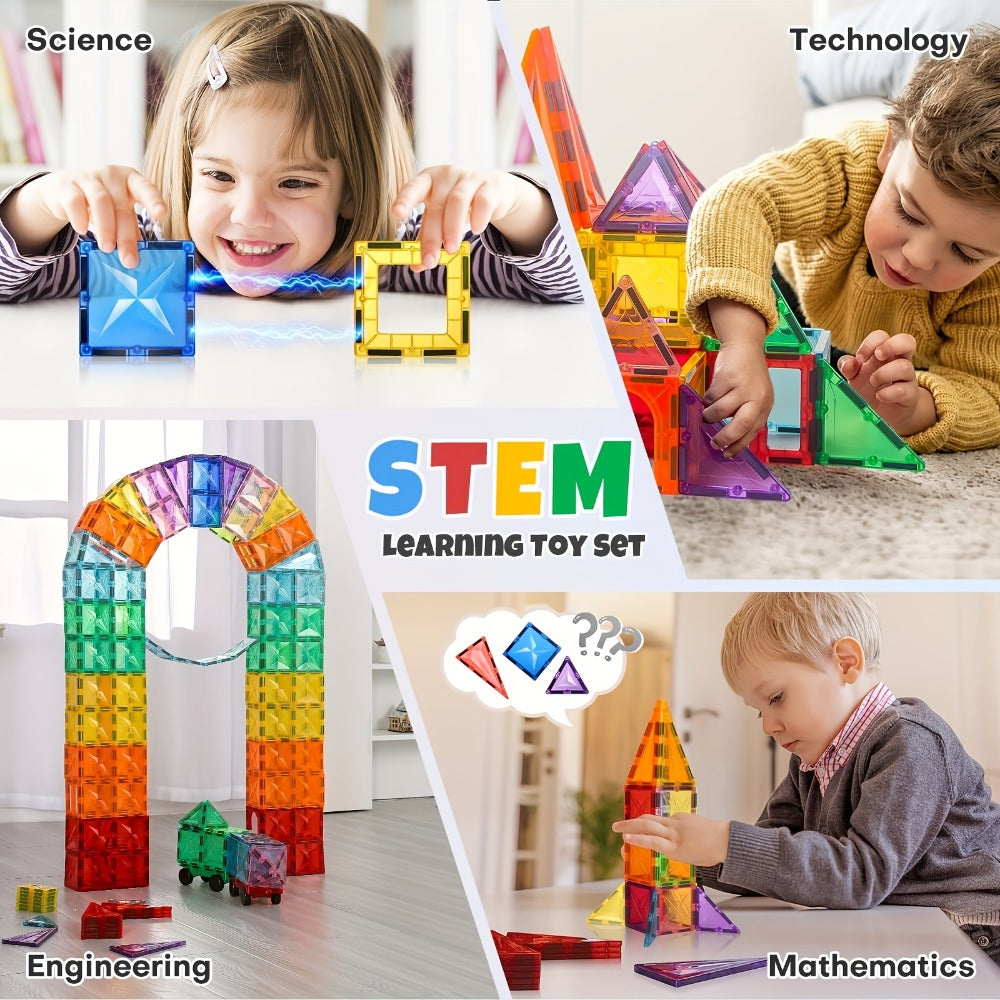 Magnetic Tiles 120pcs with 2 Toy Cars for Kids Ages 3 4 5 6 with the Listed Color, Size or Set Options for Everyday Use