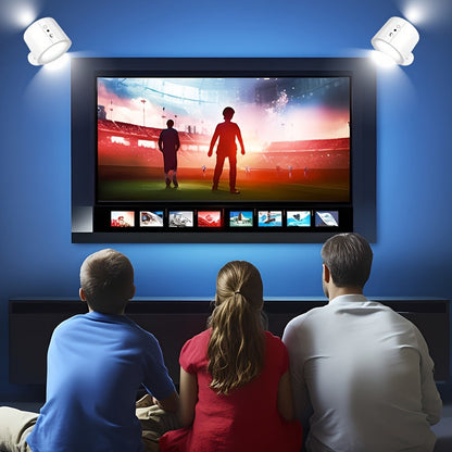 USB Rechargeable LED Wall Light 2 Pack, 360° Rotating Magnetic Ball Touch Control Reading Lamp with 3 Color Temps