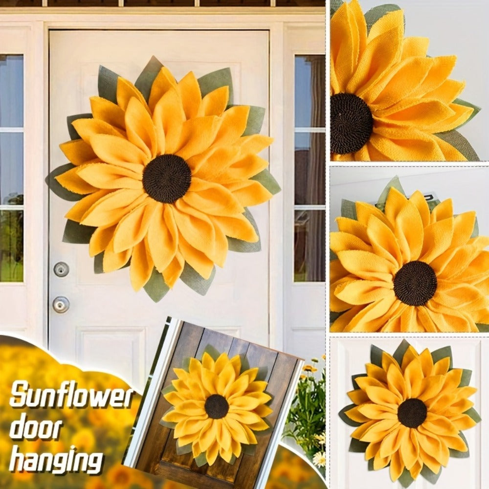 Sunflower Wreath for Front Door – Artificial Floral Wall Hanging Decor for Indoor Outdoor Home Office, Wedding Festival Thanksgiving