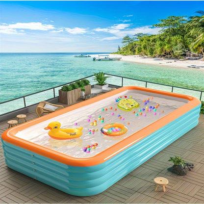 Inflatable Pool, Large Family Backyard Outdoor Summer Party Kids for Garden, Patio and Yard Use