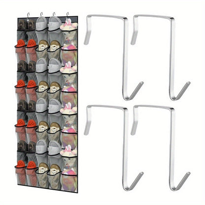 Over the Door Shoe Organizer 40 Pockets with 4 Hooks, Durable Fabric Hanging Shoe Storage for Closet