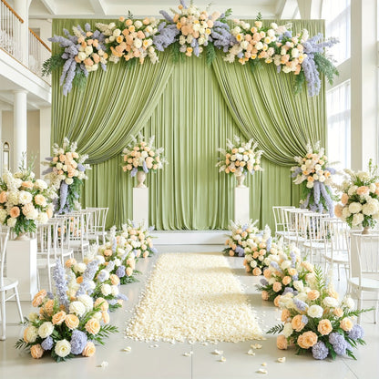 Elegant Fabric Backdrop Curtains 4pcs with Poles 59x85in Non-Transparent Wrinkle-Free Party Photo for an Everyday Personal Care Routine