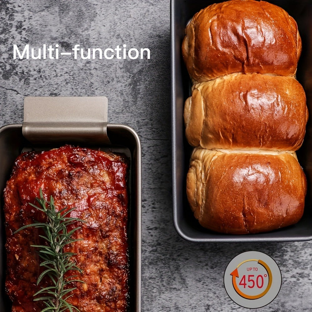Nonstick Meatloaf Pan with Drain Tray, 2-Piece Carbon Steel Loaf Pan Set for Baking, Fat-Reducing Bread Pan with Insert