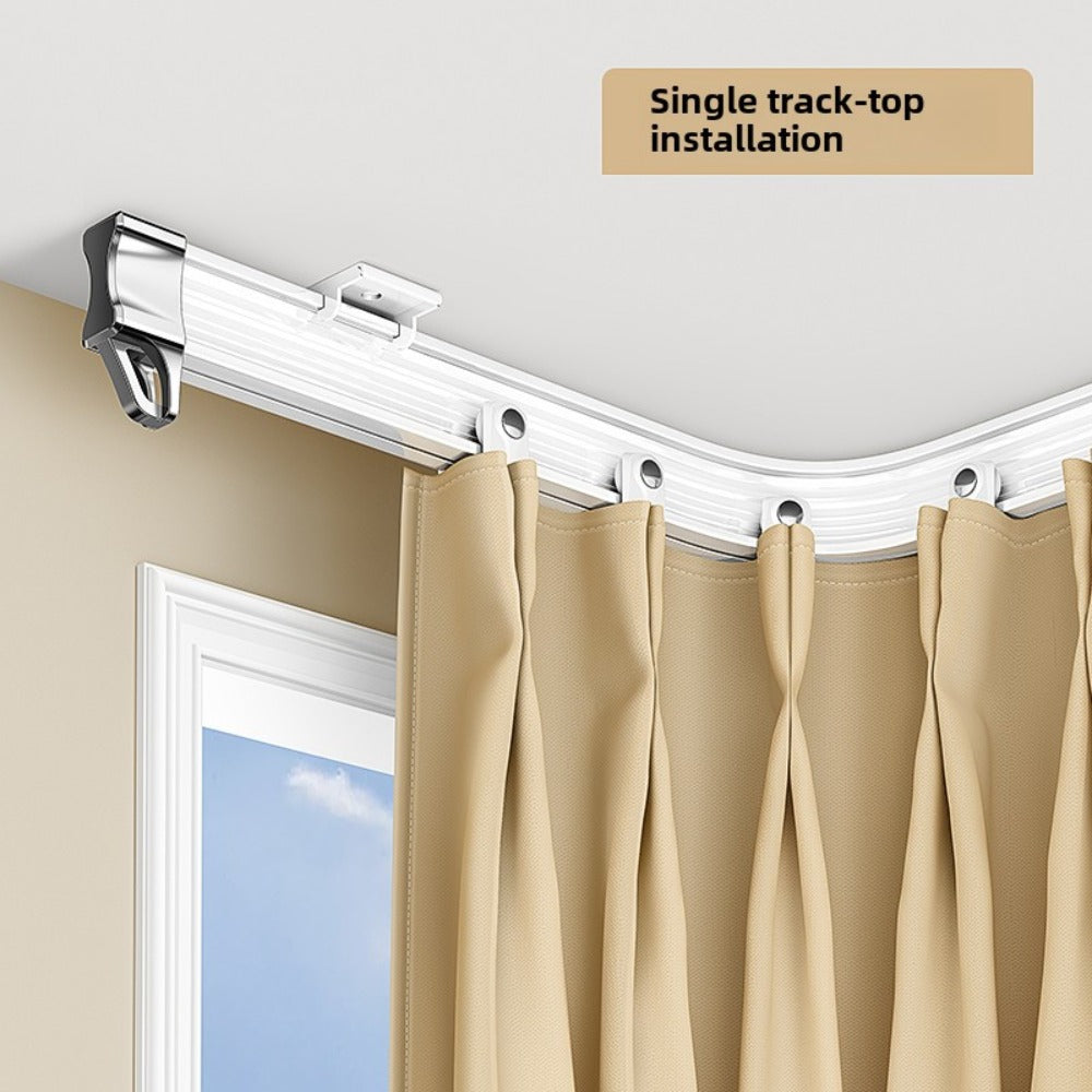 Flexible Curtain Rail Track, Bendable PVC Ceiling Mount Curtain Rod for Bay Window, Bathroom & Home Decor