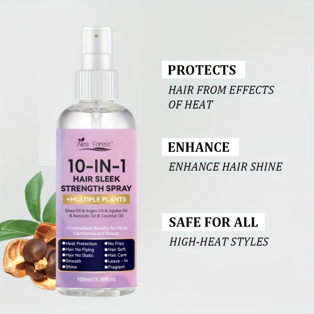 Leave-In Conditioner Spray 10-in-1 No-Rinse 100ml, Fragrance-Free Anti-Frizz Detangling Heat Protection