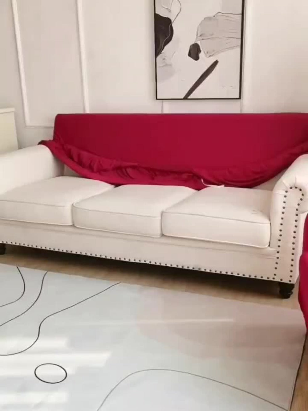 Sofa Cover Elastic Stretch Slipcover for 1, 2, 3 or 4-Seater Sofas in Seven Solid Colors with Model-Specific Size and Color Options
