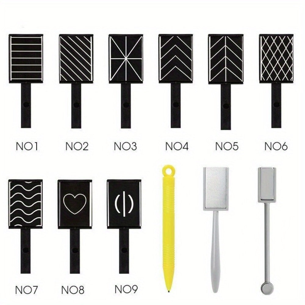 Cat Eye Gel Polish Kit 14Pcs Magnetic UV Nail Polish Set with Magnet Pen, 3D Shimmer Cat Eye Nail Art