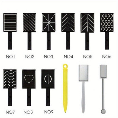 Cat Eye Gel Polish Kit 14Pcs Magnetic UV Nail Polish Set with Magnet Pen, 3D Shimmer Cat Eye Nail Art