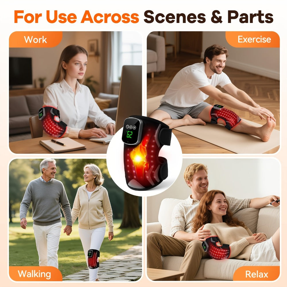 Heated Knee Massager with Vibration, Electric Knee Heating Pad & Support Wrap for Arthritis, Joint Pain &