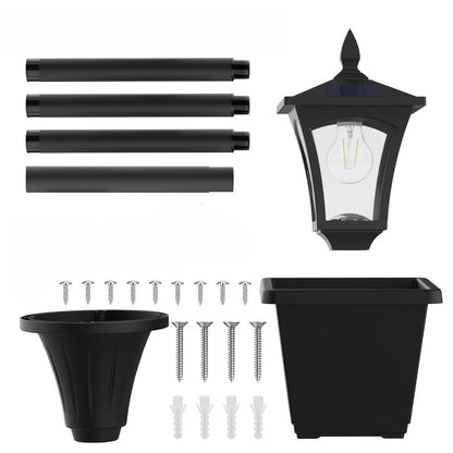 Solar Post Light Outdoor Garden Pathway Lamp 60LM White LED for Entryways, Bedrooms and Living Spaces