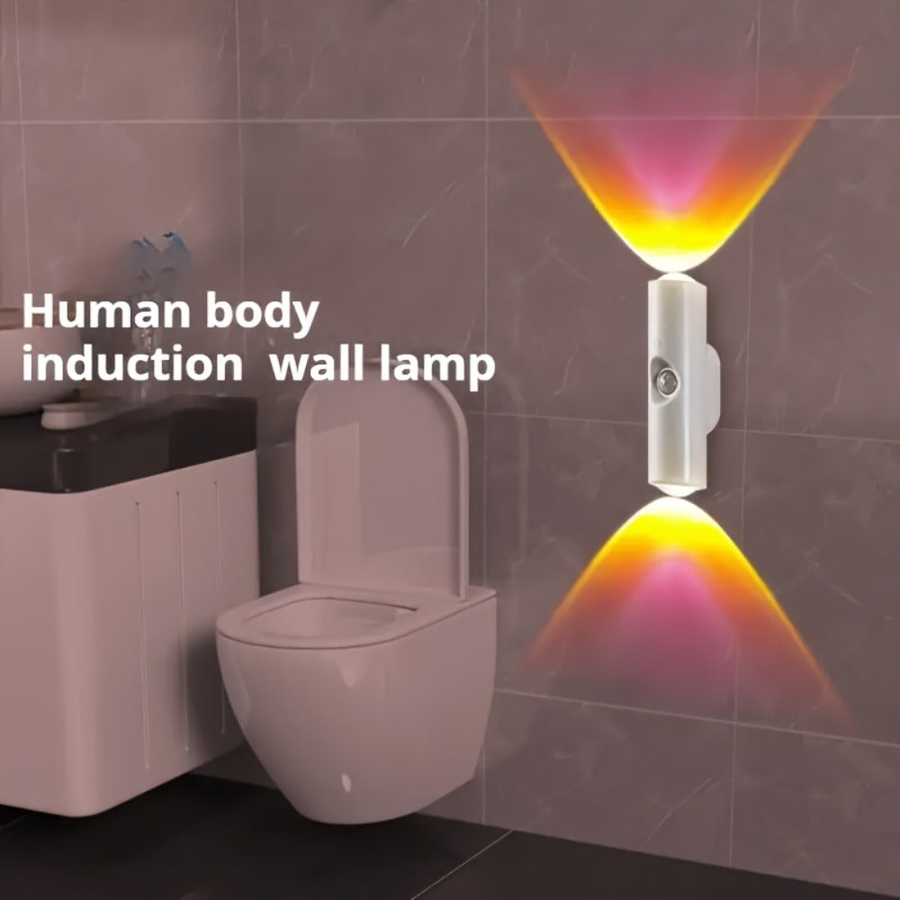 Cat Eye LED Wall Light Motion Sensor, 6 Pack USB Rechargeable Night Lamp, 3 Color Settings